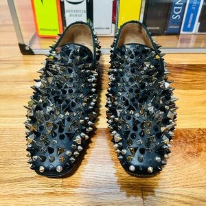 Christian Louboutin Men's Dandy Pik Pik Flat Calf Brosse Loafer GG, Size 39.5